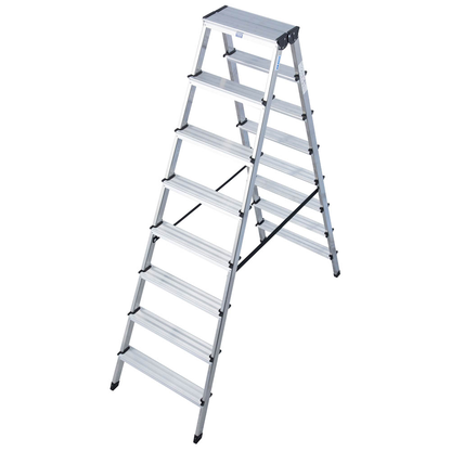 Artikelbild für KRAUSE Stehleiter beidseitig MONTO Dopplo silber 2x 8 Stufen, H: 187,0 cm, Artikelnummer 569184