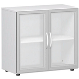 Artikelbild 1 für geramöbel Aktenschrank Flex, S-382800-GTW weiß, Acrylglas satiniert 1 Fachboden 80,0 x 42,0 x 75,2 cm, Artikelnummer 876420