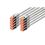 Artikelbild 1 für DIGITUS RJ45-Stecker/RJ-45 Stecker Netzwerkkabel DK-1644-030-10 3,0 m grau, 10 St., Artikelnummer 381737