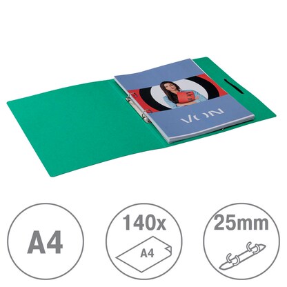 Artikelbild 3 für VON LEITZ Ringbuch 2-Ringe grün 2,5 cm DIN A4, 1 St., Artikelnummer 635338