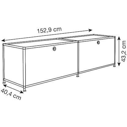 Artikelbild 2 für viasit Sideboard System4, 171202 schwarz 152,9 x 40,4 x 43,2 cm, 1 St., Artikelnummer 515553
