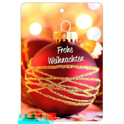 Artikelbild für LUMA Geschenkanhänger mehrfarbig Frohe Weihnachten mit rote Kugel, 10 St., Artikelnummer 141339