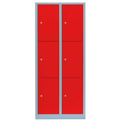 Artikelbild 2 für LÜLLMANN Schließfachschrank feuerrot, lichtgrau 523324, 6 Schließfächer 80,0 x 50,0 x 180,0 cm, Artikelnummer 186227