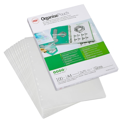 Artikelbild für GBC Laminierfolien glänzend für A4 75 micron Universal-Lochung, 100 St., Artikelnummer 492193
