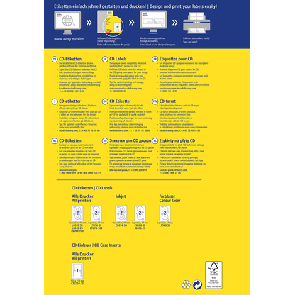 Artikelbild 2 für AVERY Zweckform CD-Etiketten L7676-25 weiß, 50 Etiketten , Artikelnummer 955955