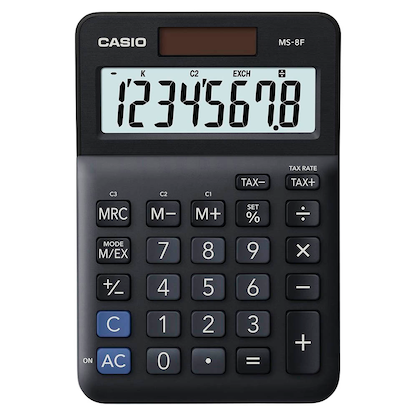 Artikelbild für CASIO MS-8F Tischrechner schwarz, Artikelnummer 838023