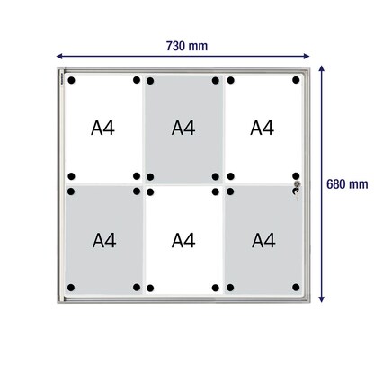 Artikelbild 9 für FRANKEN Schaukasten X-tra!Line silber 6x DIN A4 68,0 x 3,0 x 73,0 cm, 1 St., Artikelnummer 534053