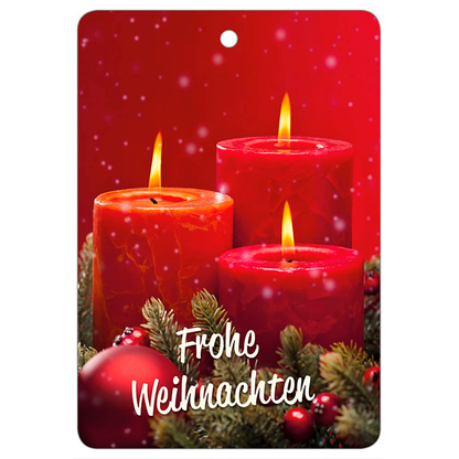 Artikelbild für LUMA Geschenkanhänger mehrfarbig Frohe Weihnachten mit roten Kerzen, 10 St., Artikelnummer 141356