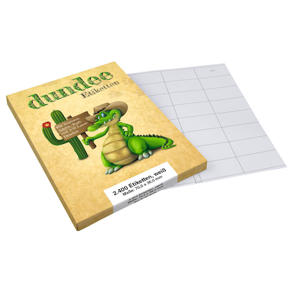 Artikelbild für dundee Etiketten weiß 70,0 x 36,0 mm, 100 Blatt, Artikelnummer 585087