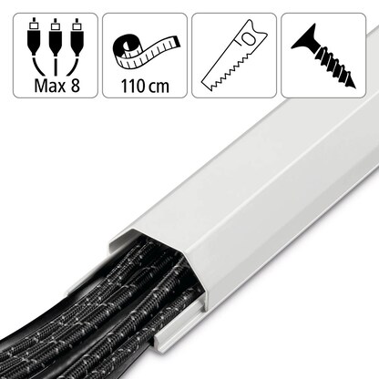 Artikelbild 2 für hama eckig Alu Kabelkanal 110,0 cm weiß, Artikelnummer 281996