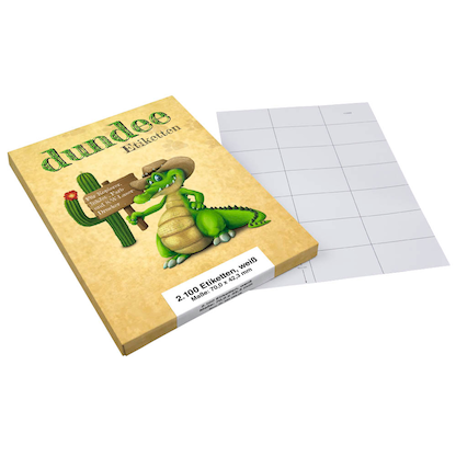 Artikelbild für dundee Etiketten weiß 70,0 x 42,3 mm, 100 Blatt, Artikelnummer 585099