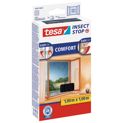 Artikelbild für tesa Fliegengitter Insect Stop Comfort anthrazit 1,0 x 1,0 m, Artikelnummer 750627