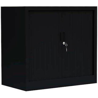 Artikelbild für LÜLLMANN Schiebetürenschrank, 555089 tiefschwarz 1 Fachboden 80,0 x 45,7 x 75,0 cm, Artikelnummer 183329