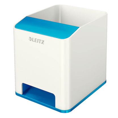 Artikelbild 2 für LEITZ Stiftehalter WOW Duo Colour perlweiß/blau Polystyrol 2 Fächer 9,0 x 10,1 x 10,0 cm, Artikelnummer 313580