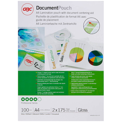 Artikelbild 8 für GBC Laminierfolien glänzend für A4 175 micron, 100 St., Artikelnummer 491917