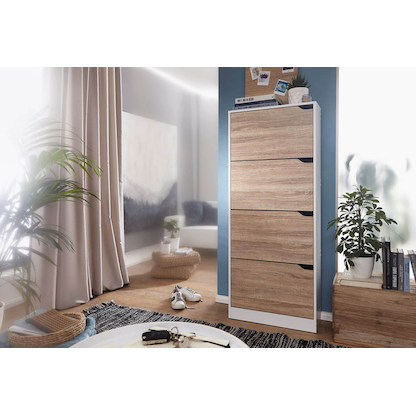 Artikelbild 5 für WOHNLING Schuhschrank, WL5.036 weiß 4 Fachböden 60,0 x 24,0 x 150,0 cm, Artikelnummer 905767