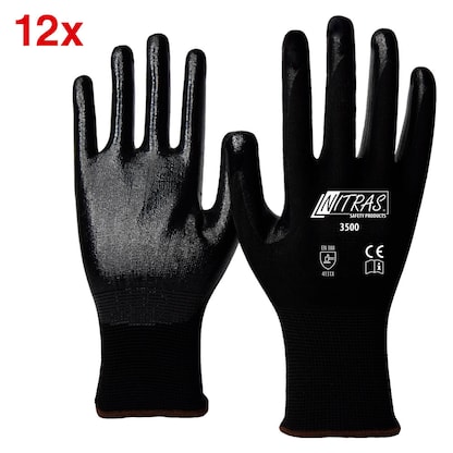 Artikelbild für NITRAS SAFETY unisex Arbeitshandschuhe 3500 schwarz Größe 6, 12 Paar, Artikelnummer 644389