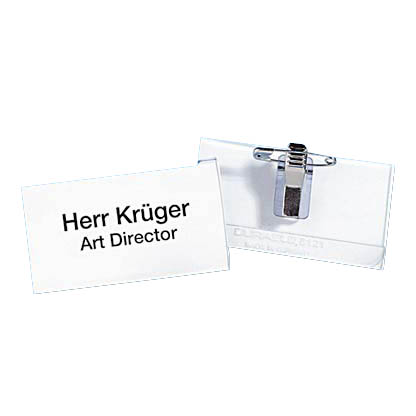 Artikelbild für DURABLE Namensschilder mit Kombiklemme 7,5 x 4,0 cm, 25 St., Artikelnummer 138032