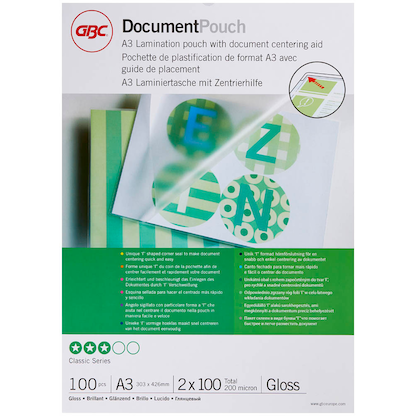 Artikelbild 10 für GBC Laminierfolien glänzend für A3 100 micron, 100 St., Artikelnummer 491924