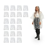 Artikelbild 1 für relaxdays unisex Einweg-Regenponcho transparent Einheitsgröße 20 St., Artikelnummer 966248