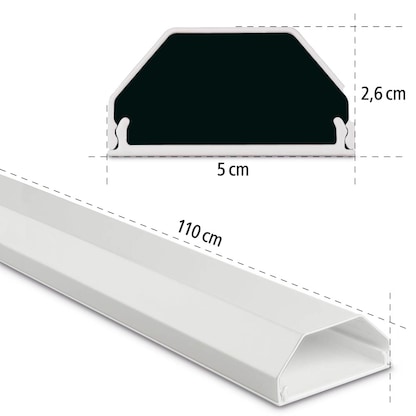 Artikelbild 6 für hama eckig Alu Kabelkanal 110,0 cm weiß, Artikelnummer 281996
