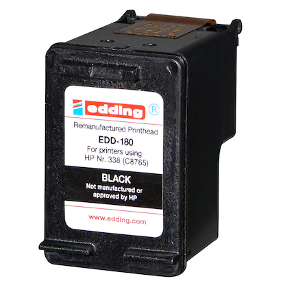 Artikelbild 4 für edding EDD-180 schwarz Druckerpatrone kompatibel zu HP 338 (C8765E), Artikelnummer 108241