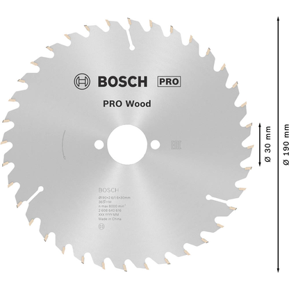 Artikelbild 3 für BOSCH Optiline Wood Kreissägeblatt 190,0 mm, 36 Zähne, 1 St., Artikelnummer 452757