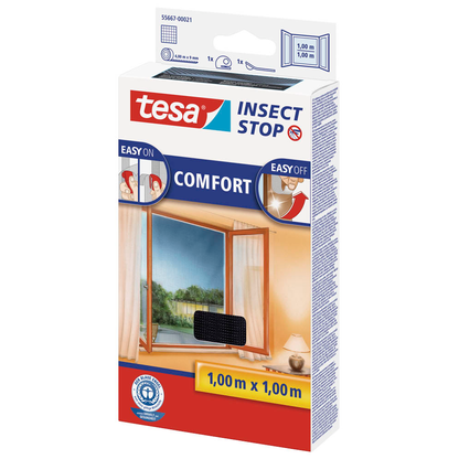 Artikelbild 3 für tesa Fliegengitter Insect Stop Comfort anthrazit 1,0 x 1,0 m, Artikelnummer 750627
