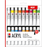 Artikelbild 1 für Marabu Basic Acrylfarben farbsortiert 18 x 12,0 ml, 18 St., Artikelnummer 222629