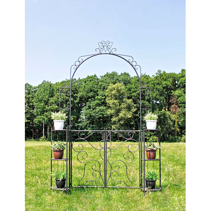 Artikelbild 2 für Garden Pleasure Rankbogen mit Tor LAKI Metall schwarz Bogen 156,0 x 233,0 cm, 1 St., Artikelnummer 285029