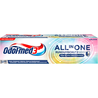 Artikelbild für Odol-med3® ALL IN ONE RUNDUMSCHUTZ 40 Plus Zahnpasta 75 ml, Artikelnummer 570117