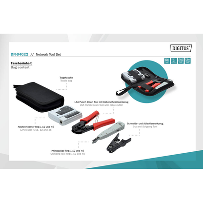 Artikelbild 4 für DIGITUS DN-94022 Netzwerk Werkzeug-Set 5-teilig, Artikelnummer 663027