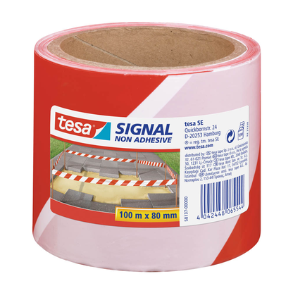 Artikelbild 3 für tesa Absperrband Signal rot, weiß 80,0 mm x 100,0 m, Artikelnummer 795393