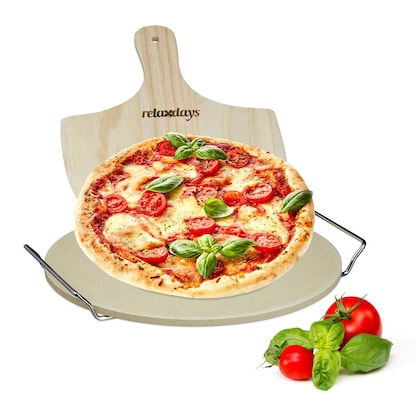 Artikelbild für relaxdays Pizzastein-Set beige, 1 Set, Artikelnummer 400343