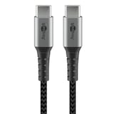 Artikelbild 1 für goobay USB C Kabel 1,0 m schwarz, grau, 1 St., Artikelnummer 651754