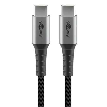Artikelbild für goobay USB C Kabel 1,0 m schwarz, grau, 1 St., Artikelnummer 651754