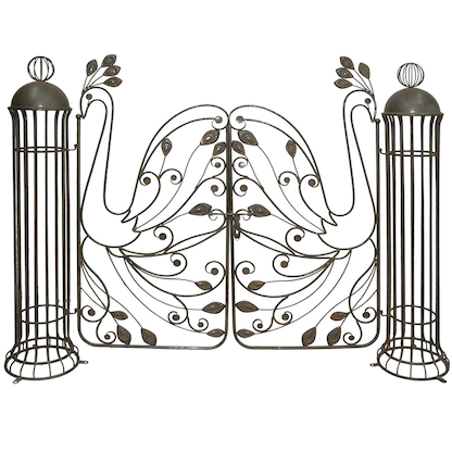 Artikelbild für Garden Pleasure Rankbogen mit Tor PACAYA Metall schwarz gebogen 153,0 x 122,0 cm, 1 St., Artikelnummer 285108