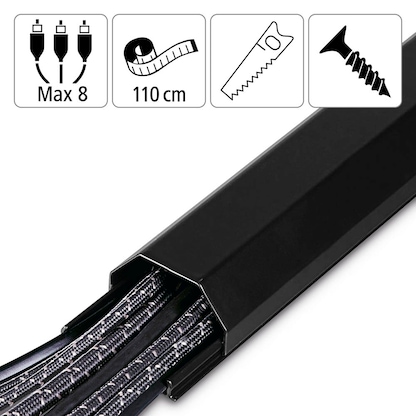 Artikelbild 2 für hama eckig Alu Kabelkanal 110,0 cm schwarz, Artikelnummer 282016