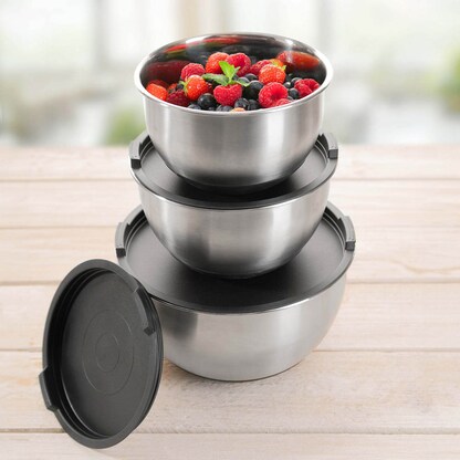 Artikelbild 2 für Genius Schüssel-Set Edelstahl, Set 6-tlg. schwarz, silber, 1 Set, Artikelnummer 363727