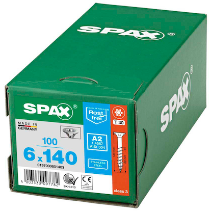 Artikelbild 12 für SPAX® Universalschrauben T30 Senkkopf Edelstahl A2 0197000601403 6 mm x 140 mm, 100 St., Artikelnummer 395198