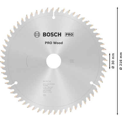 Artikelbild 3 für BOSCH Optiline Wood Kreissägeblatt 216,0 mm, 60 Zähne, 1 St., Artikelnummer 452902
