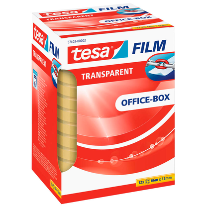 Artikelbild 2 für tesa OFFICE-BOX Klebefilm transparent 12,0 mm x 66,0 m 12 Rollen, Artikelnummer 138776