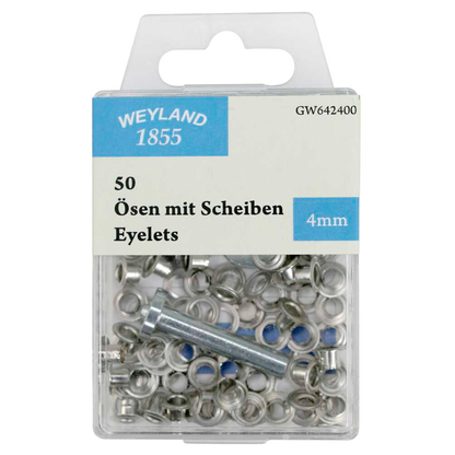 Artikelbild für WEYLAND 1855 Ösen mit Scheiben 4,0 mm, 50 St., Artikelnummer 768687