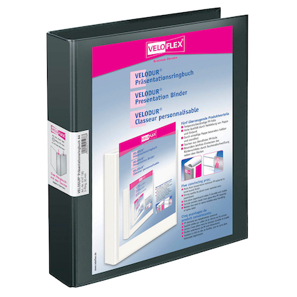 Artikelbild für VELOFLEX VELODUR® Präsentationsringbücher 2-Ringe schwarz 4,6 cm DIN A4, 10 St., Artikelnummer 447458
