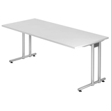 Artikelbild 1 für HAMMERBACHER NS19 Schreibtisch weiß rechteckig, C-Fuß-Gestell silber 180,0 x 80,0 cm, Artikelnummer 863807
