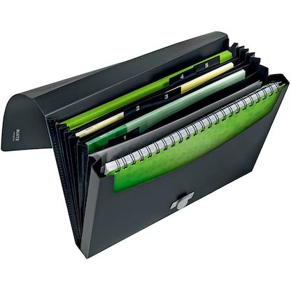 Artikelbild 3 für LEITZ Fächermappe recycle 4624 6 Fächer schwarz, 1 St., Artikelnummer 304392