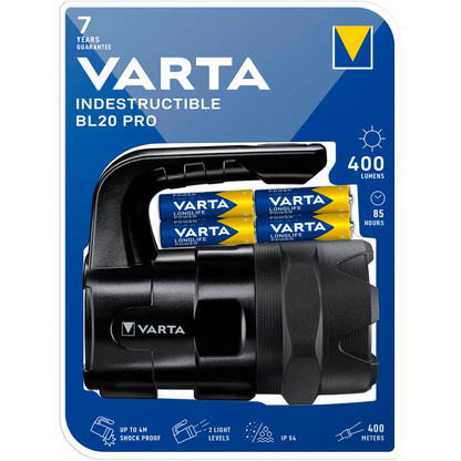 Artikelbild 3 für VARTA INDESTRUCTIBLE BL20 Pro LED Handscheinwerfer schwarz 15,0 cm, 400 Lumen, 4 W, 1 St., Artikelnummer 292674