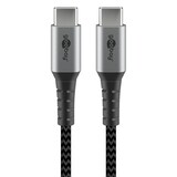 Artikelbild 1 für goobay USB C Kabel 2,0 m schwarz, grau, 1 St., Artikelnummer 651767