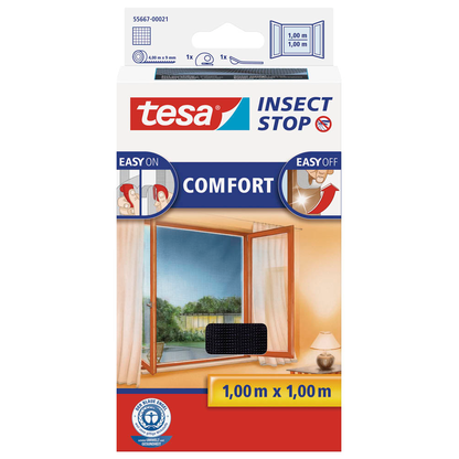 Artikelbild 4 für tesa Fliegengitter Insect Stop Comfort anthrazit 1,0 x 1,0 m, Artikelnummer 750627