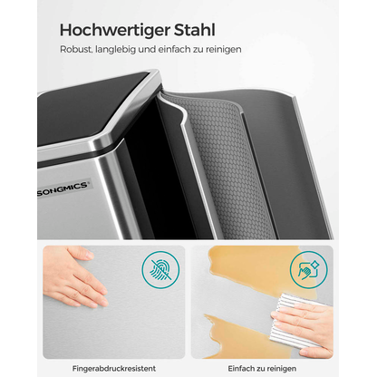 Artikelbild 4 für SONGMICS Mülltrenner 2x 15,0 l edelstahl, 1 St., Artikelnummer 291579